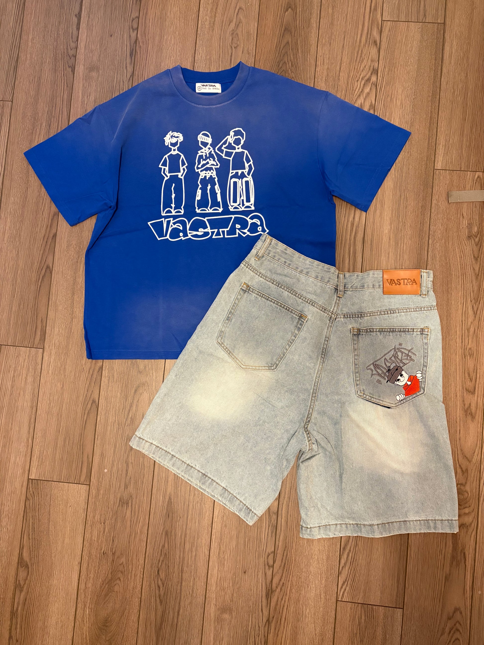 T-shirt and Jort Bundle (Blue and Blue)