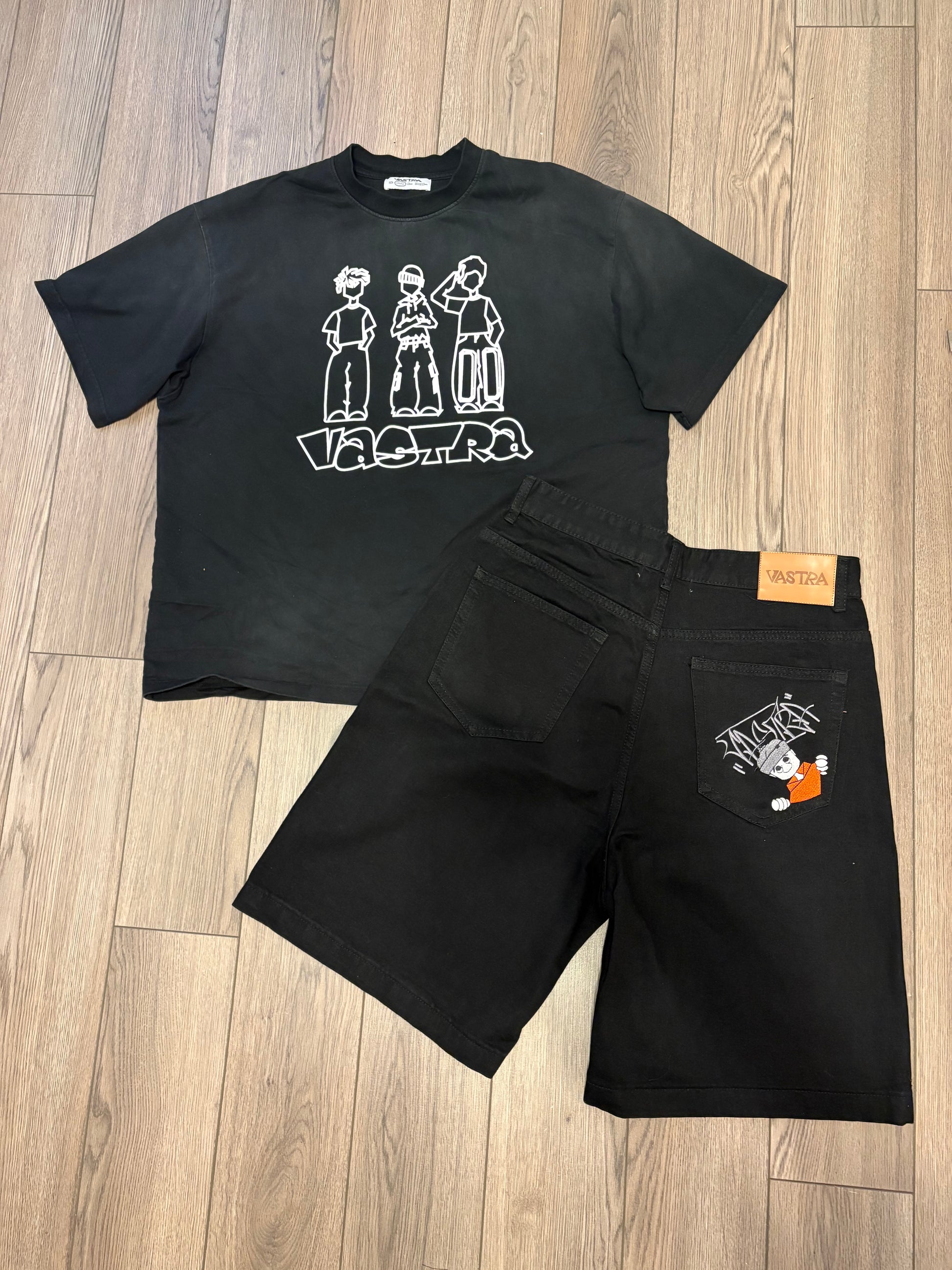 T-Shirt and Jorts Bundle (Black and Black)